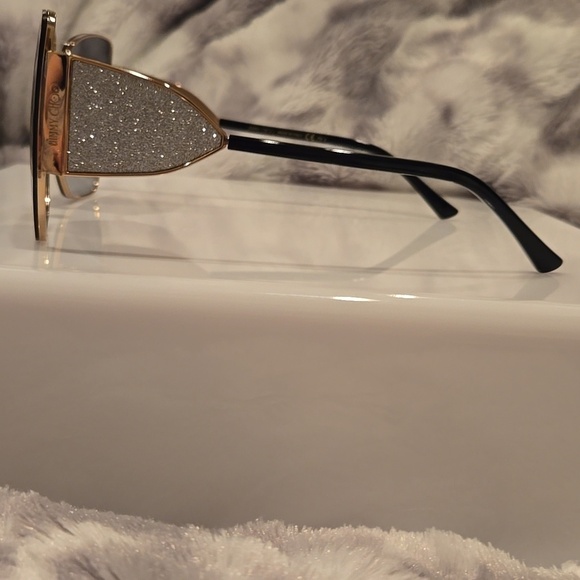 Jimmy Choo Black and Gold River Sunglasses Brand New in Case main image 12